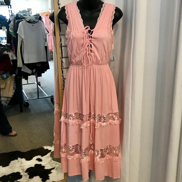 LAST VERY ONE 💕Pink Midi Slip Dress💕 - Picture 4 of 6